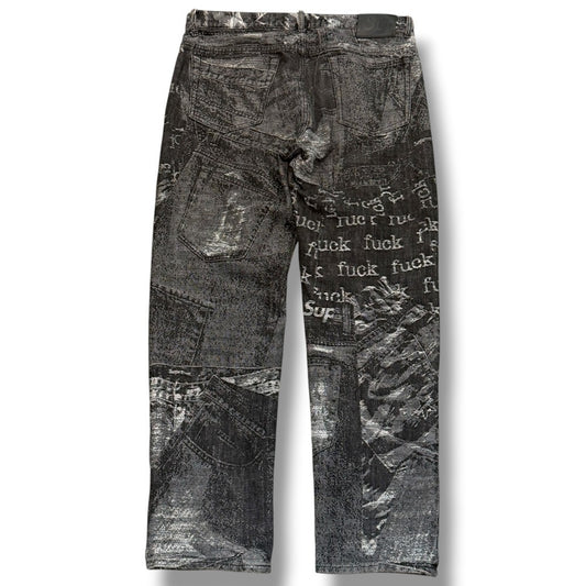 SUPREME 23SS Archive Denim Jacquard Jeans Black Size 32