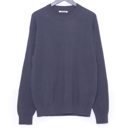 AURALEE 22SS Super Hard Twist Rib Knit Sweater Gray Size 4