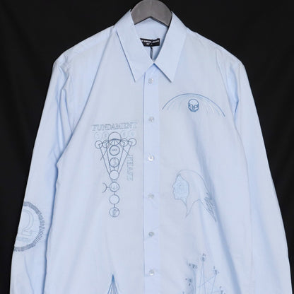 RAF SIMONS 21SS Archive Embroidery Shirt Light Blue Size 46