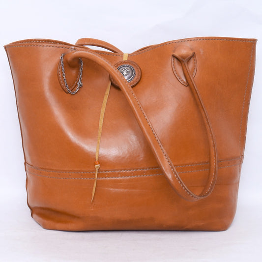 TARO WASHIMI Leather Concho Tote Bag Brown Size F