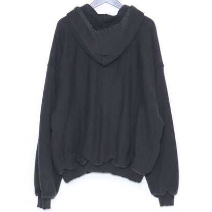 SUS-SOUS Distressed Thermal Lined Zip Hoodie Charcoal Size 5