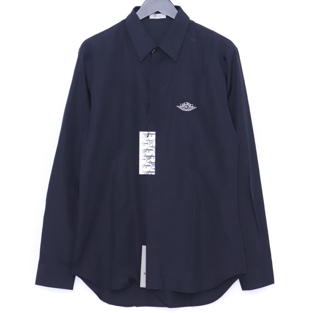 Dior x Nike 20AW Air Dior Wing Logo Shirt Navy Size 40