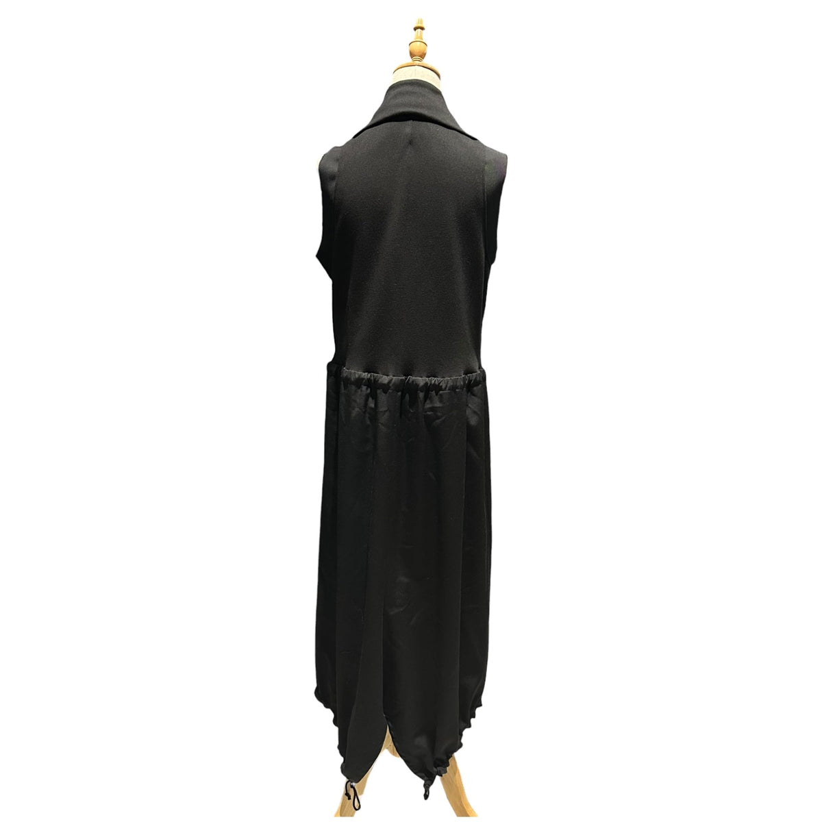 Y's 22AW Wool Gabardine Combination Dress Black Size 1