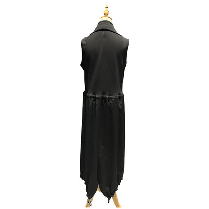 Y's 22AW Wool Gabardine Combination Dress Black Size 1