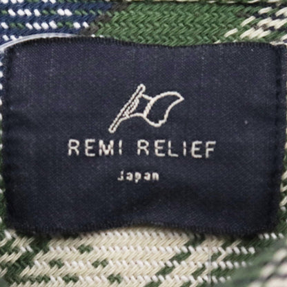 REMI RELIEF NAVY LABEL Indigo Check Sleeve Shirt