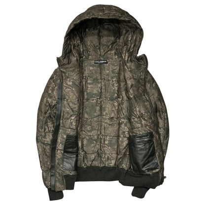 DOLCE&GABBANA Camouflage Quilted Jacket Green Size 44