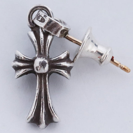 Chrome Hearts Baby Fat Drop Cross Silver Earring Size F