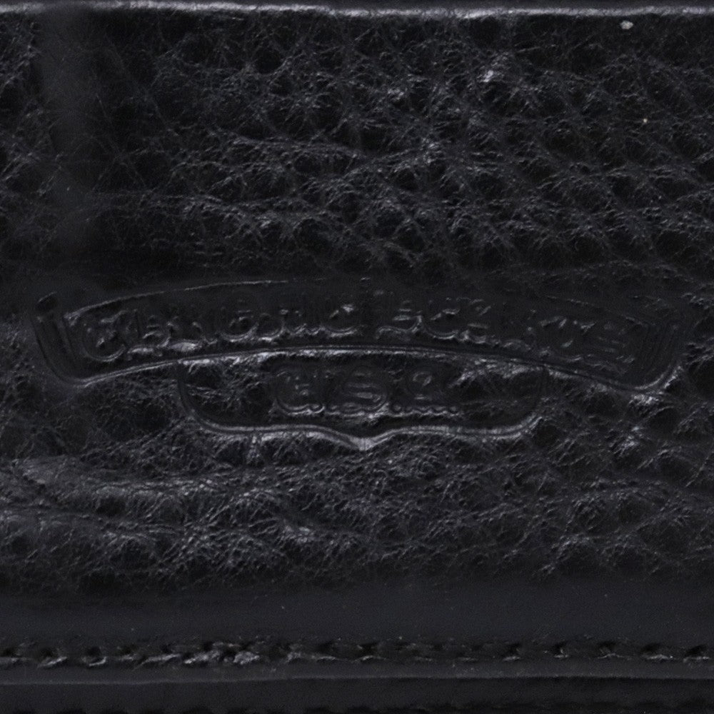 CHROME HEARTS Wave Wallet Cross Button Leather Black Size F