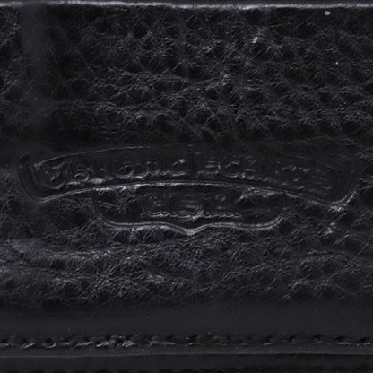 CHROME HEARTS Wave Wallet Cross Button Leather Black Size F