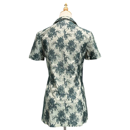 COMME des GARCONS 98SS Floral Lace S/S Shirt Green Size M