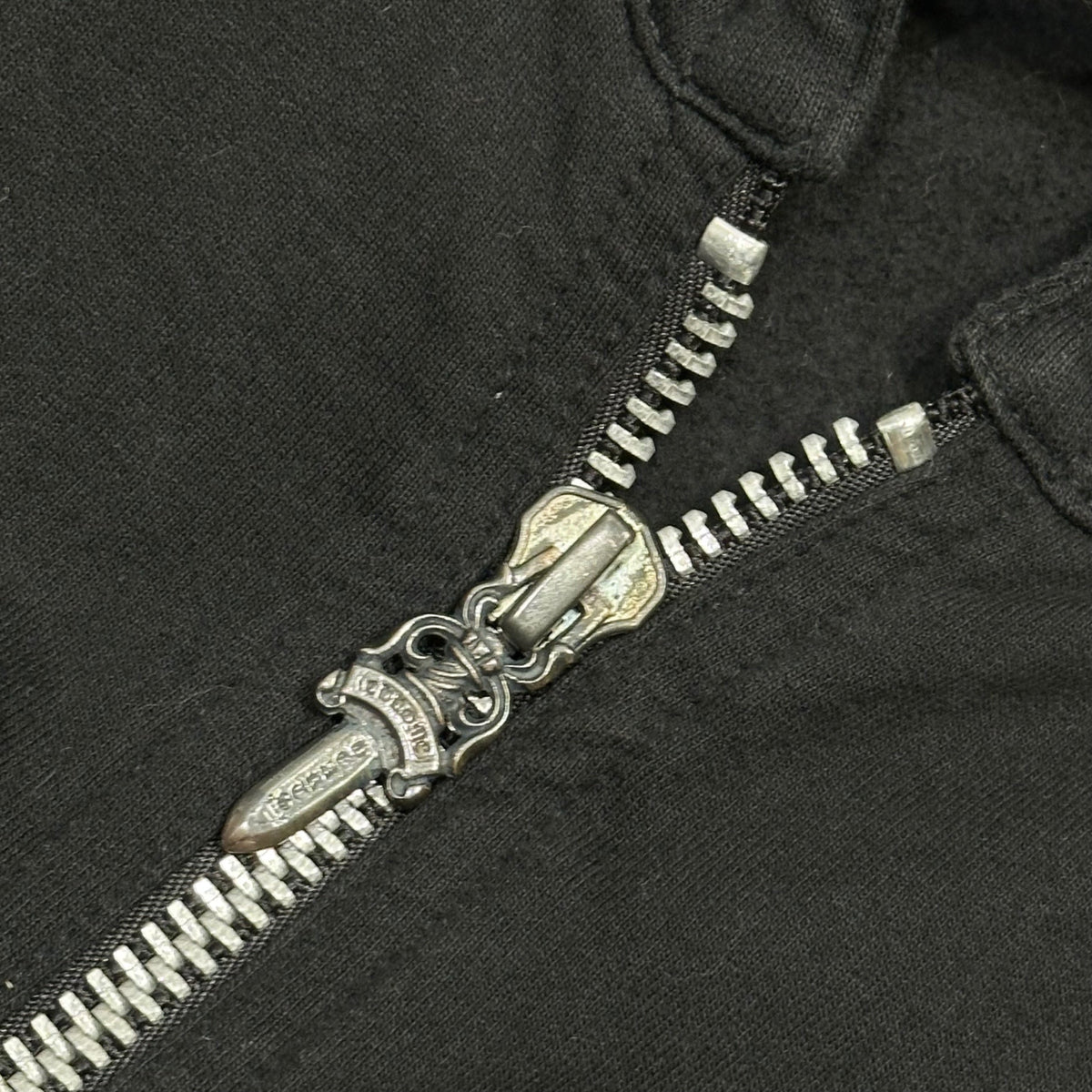 CHROME HEARTS 90s Dagger-Charm Zip Back-Print Multi Hoodie Size XS