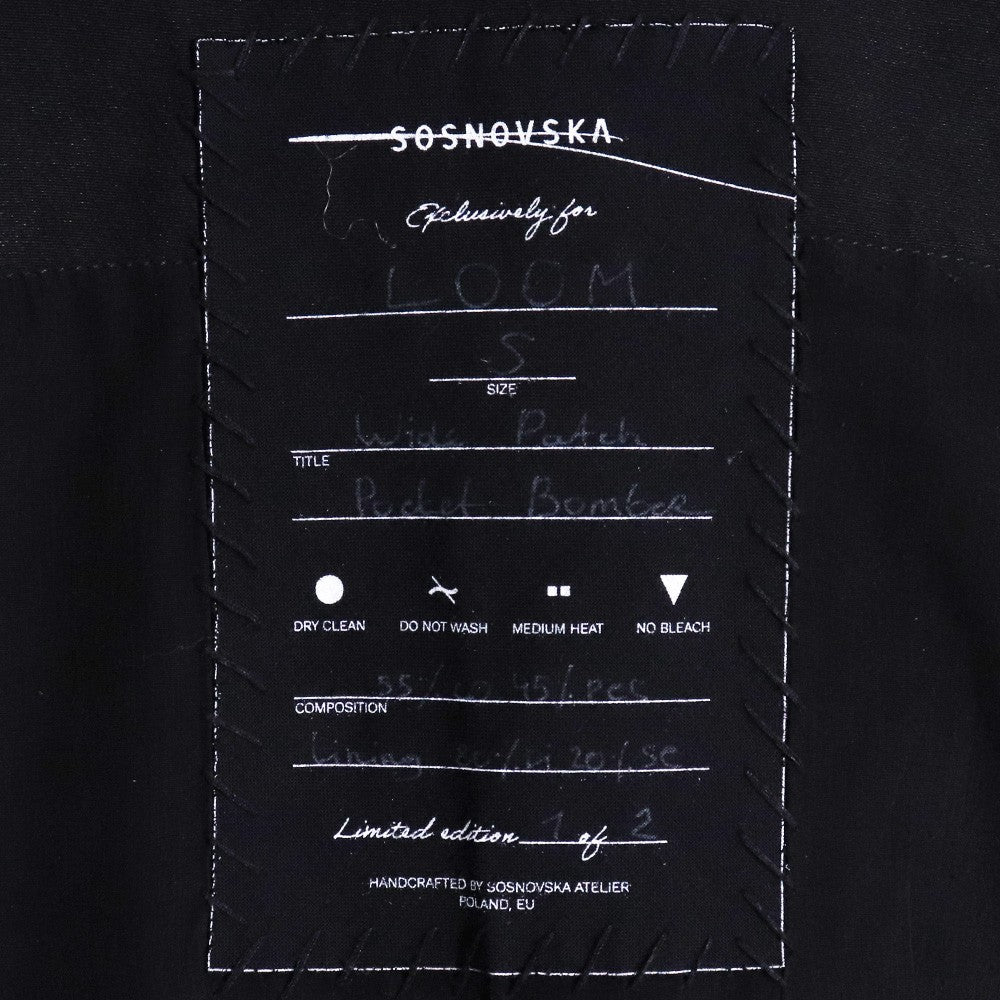 SOSNOVSKA LOOM OSAKA Wide Patch Pocket Bomber Black Size S