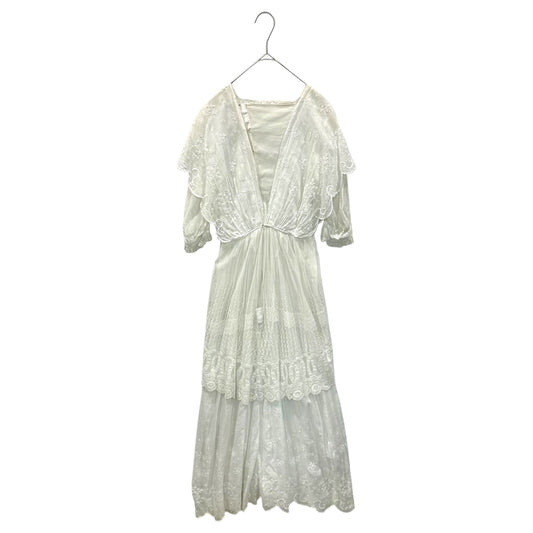 Euro antique 1920s Cotton Lace Dress White