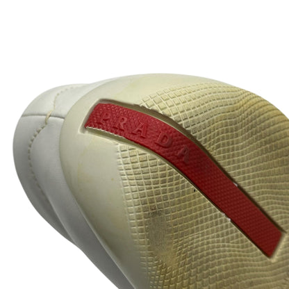 PRADA SPORT 00s America's Cup Leather Loafers White Sneakers Size 8