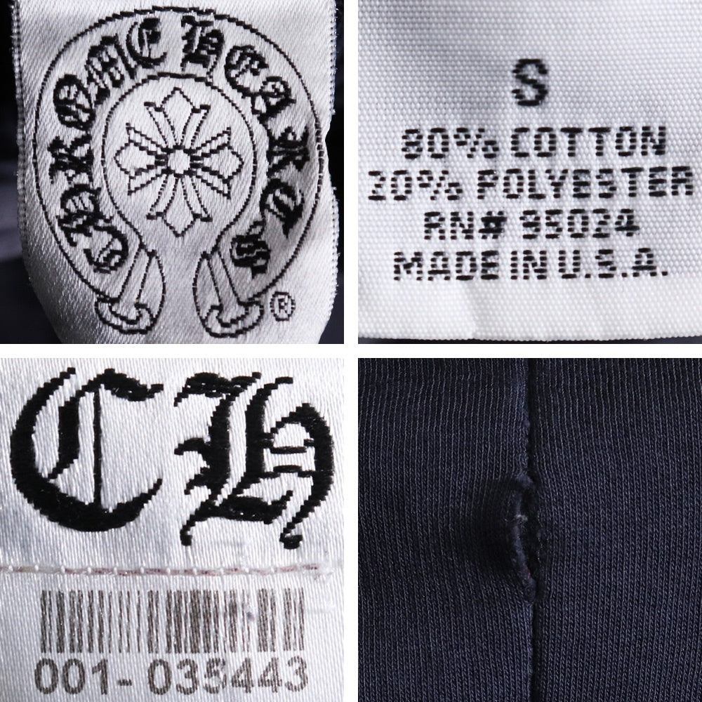 CHROME HEARTS OLD SWTSHRT HD ZIP Dagger Hoodie Navy Size S