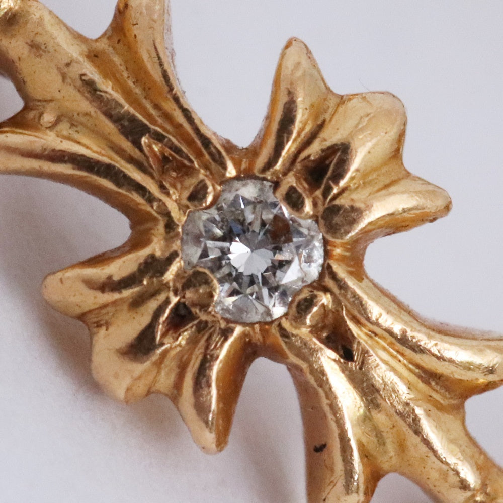 CHROME HEARTS 22K Gold Tiny E CH Diamond Ring Size ONE SIZE