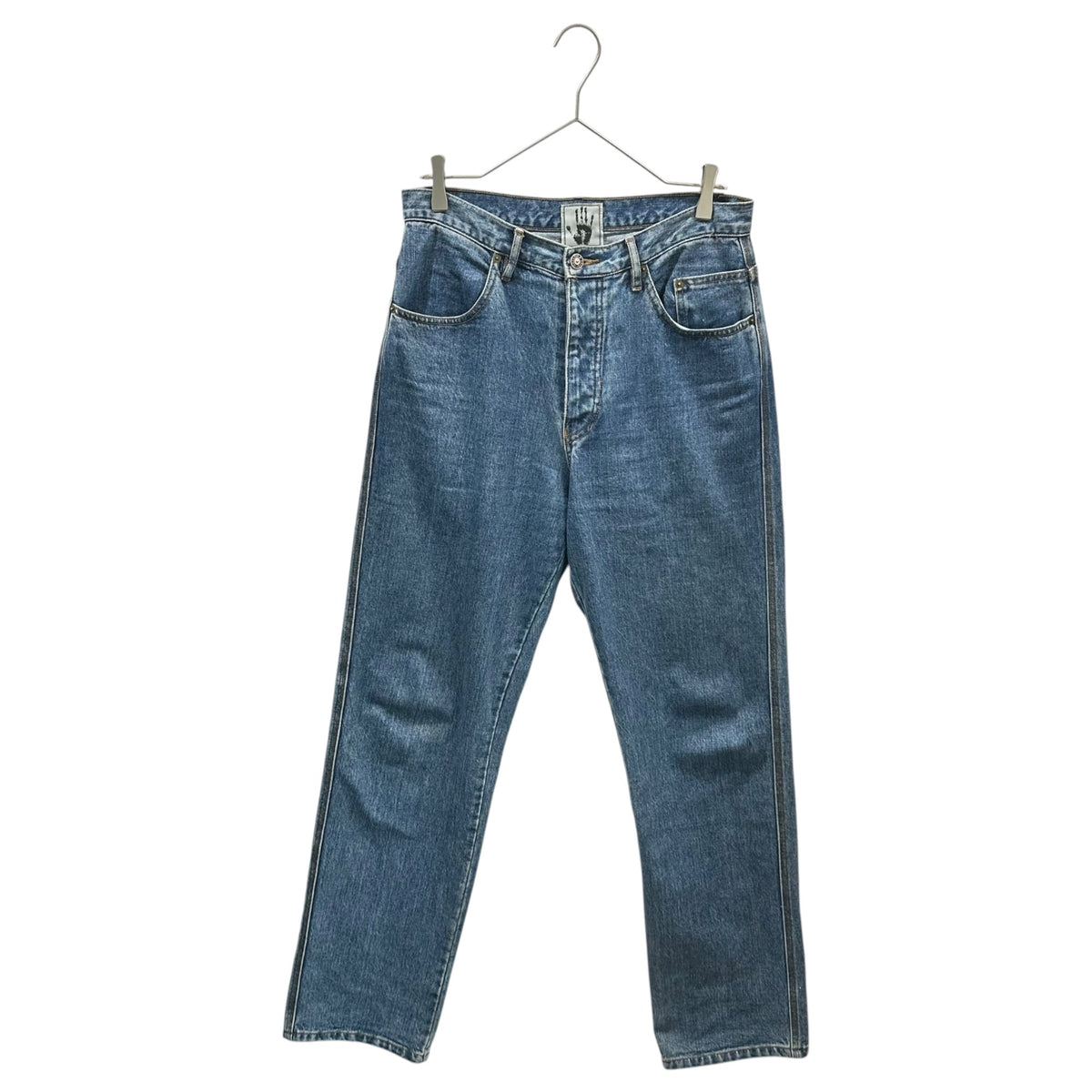 GAULTIER JEANS 00's Logo-Print Denim Pants Indigo Size 48