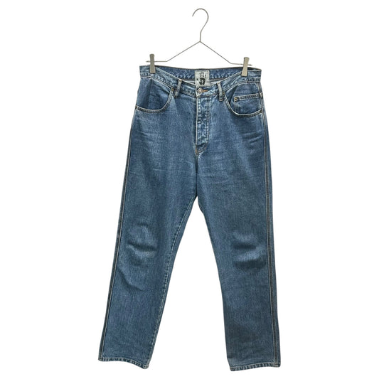 GAULTIER JEANS 00's Logo-Print Denim Pants Indigo Size 48