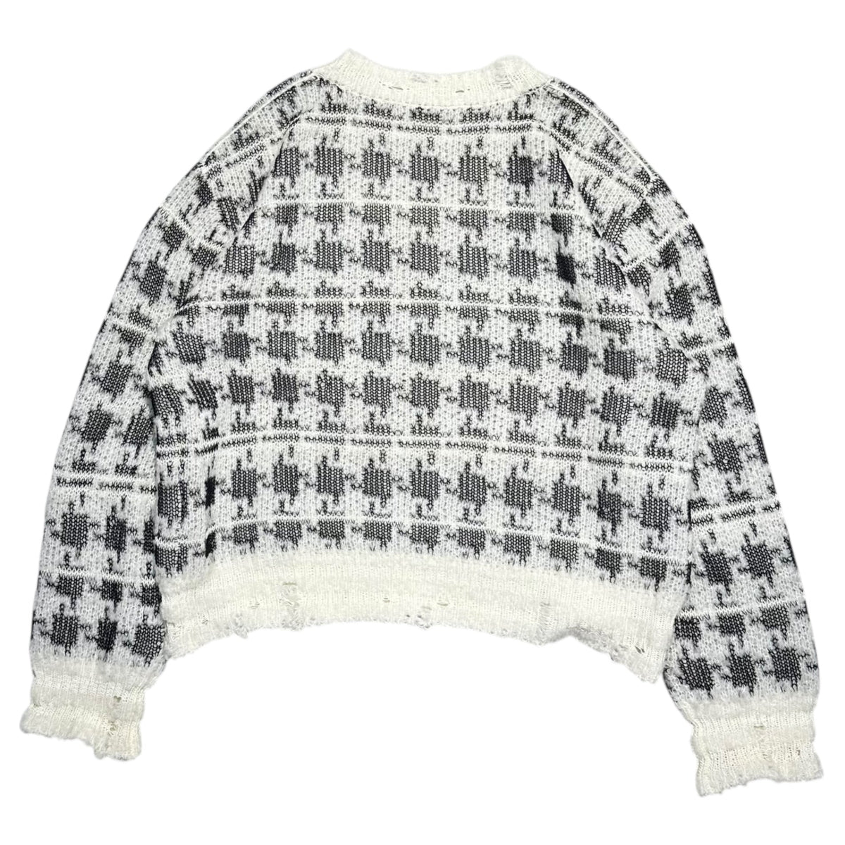 Acne Studios Destroyed Chidori Pattern Wool Knit Size S