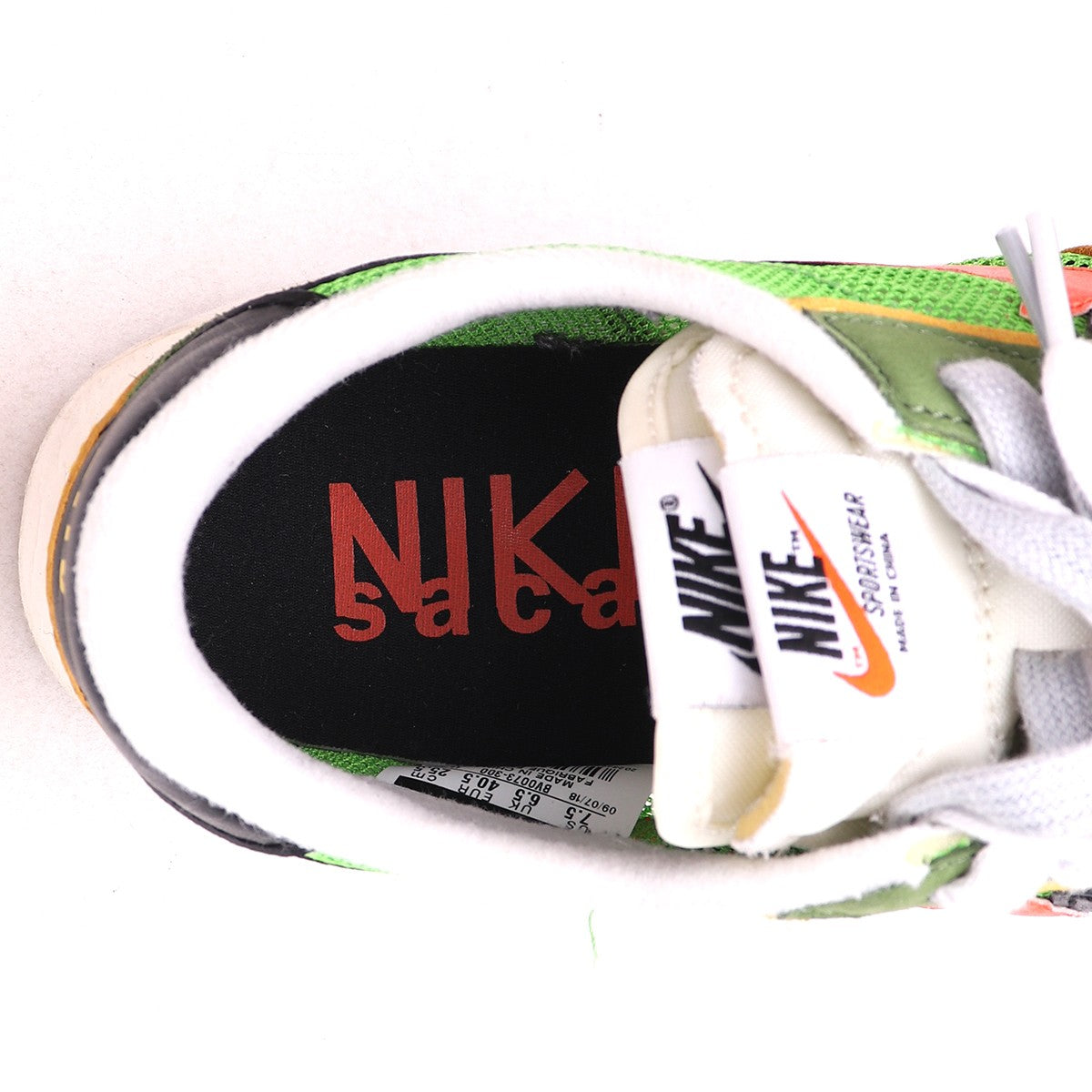 Nike X SACAILDV WAFFLE LDV Waffle Sneakers Green Size 25.5cm