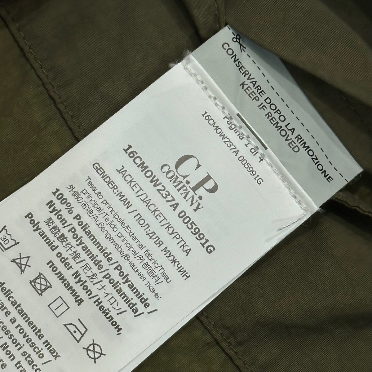 C.P.COMPANY 24SS Flatt Nylon Chore Jacket Green Size 52