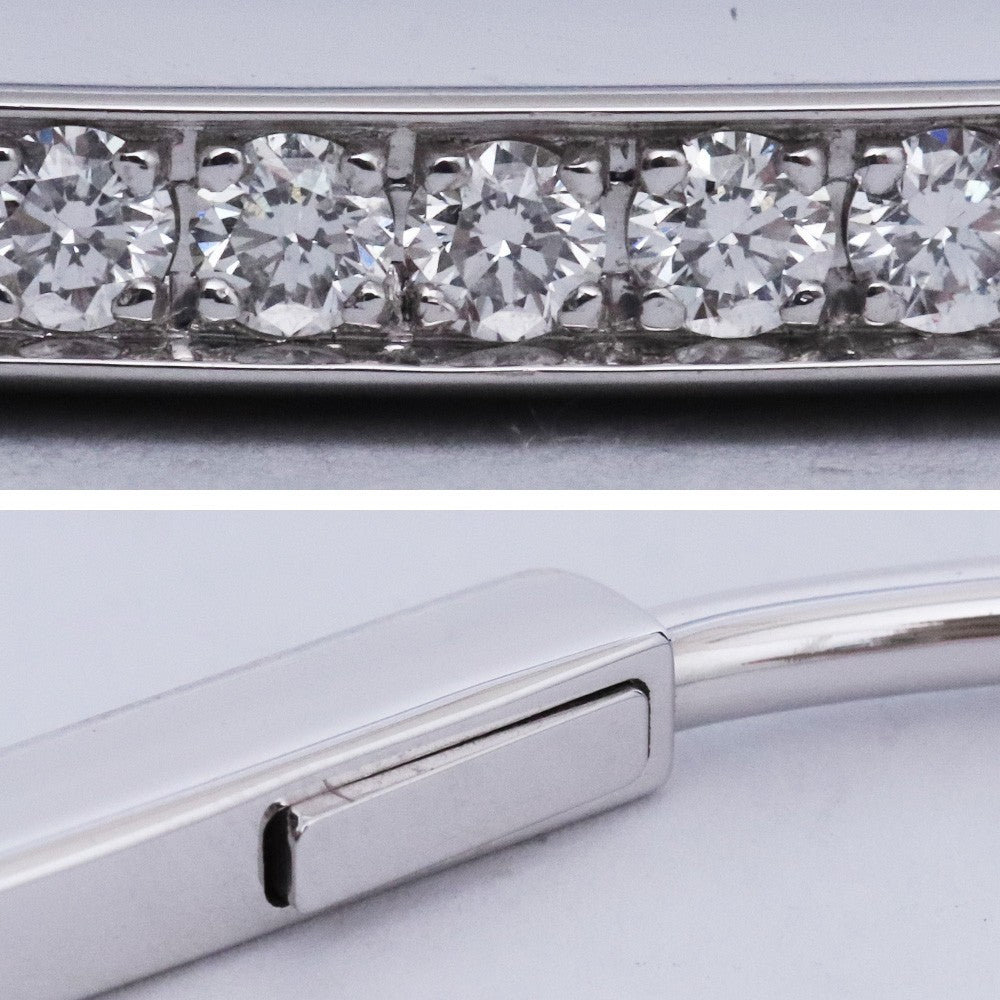 TIFFANY&CO. Narrow Bangle Half Pave 18K WG Size ONE SIZE