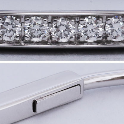 TIFFANY&CO. Narrow Bangle Half Pave 18K WG Size ONE SIZE