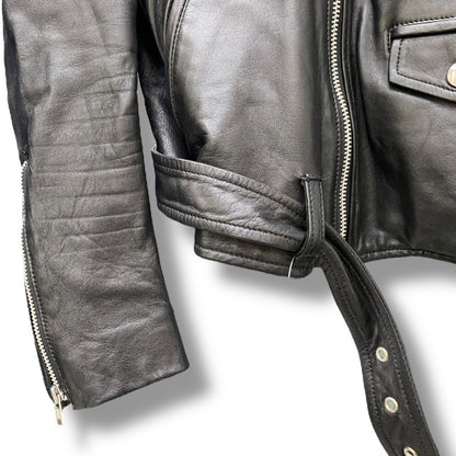 JOHN LAWRENCE SULLIVAN Sheepskin Double Jacket Black Size 38