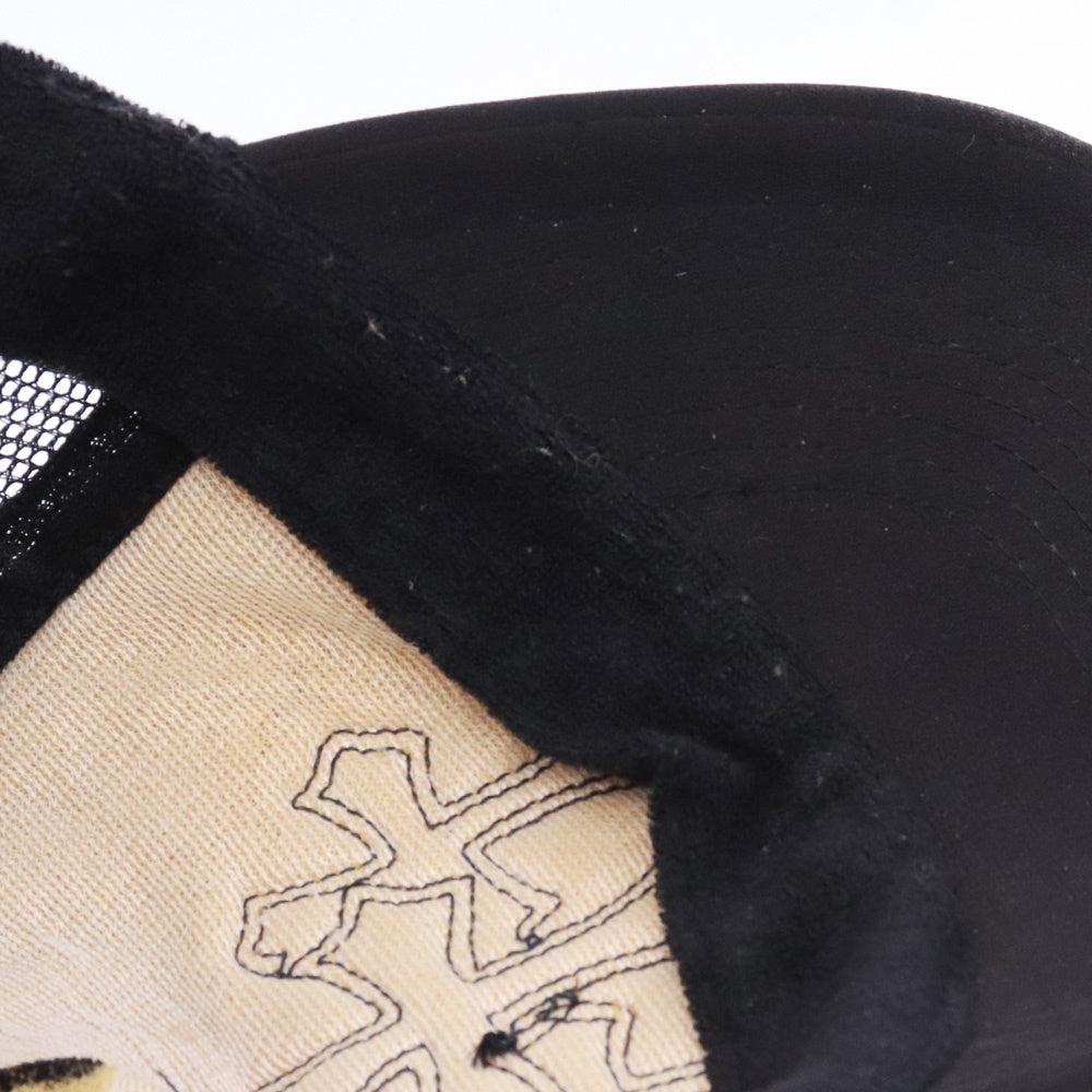CHROME HEARTS Cemetery Cross Patch Trucker Cap Black Size F