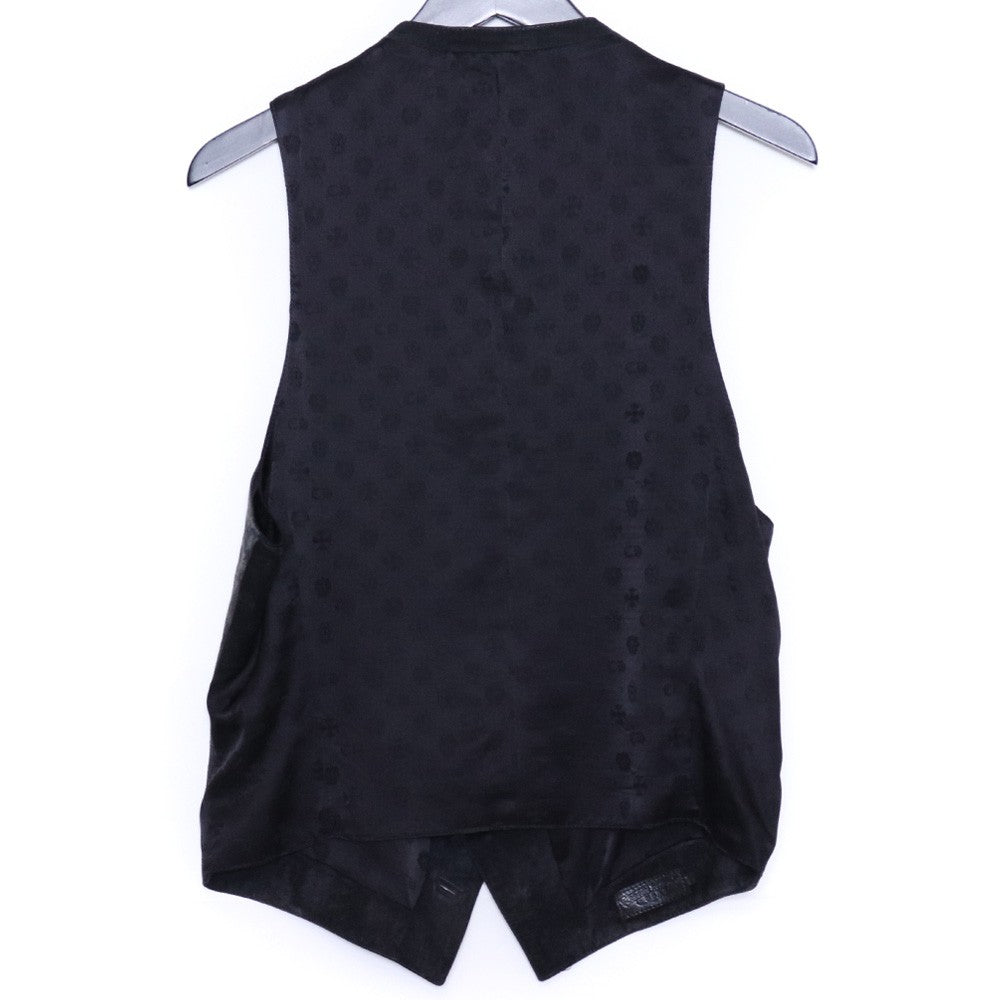 CHROME HEARTS OLD Floral Cross Suede Vest Black Size M