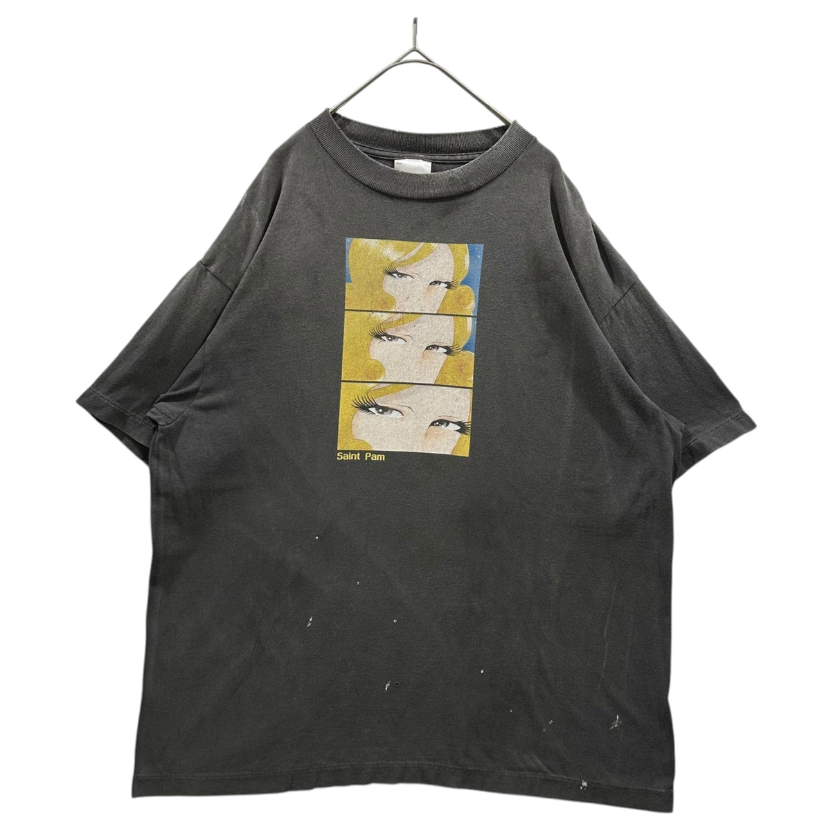 SAINT MICHAEL 25SS Saint Pam Print Black Yellow T-Shirt Size M