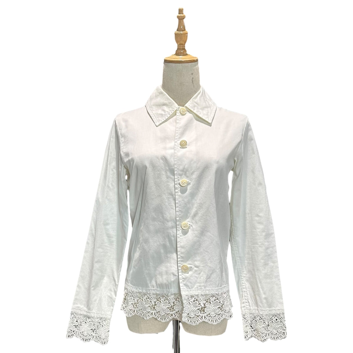 tricot COMME des GARCONS 03SS Lace Cotton Shirt White Size S