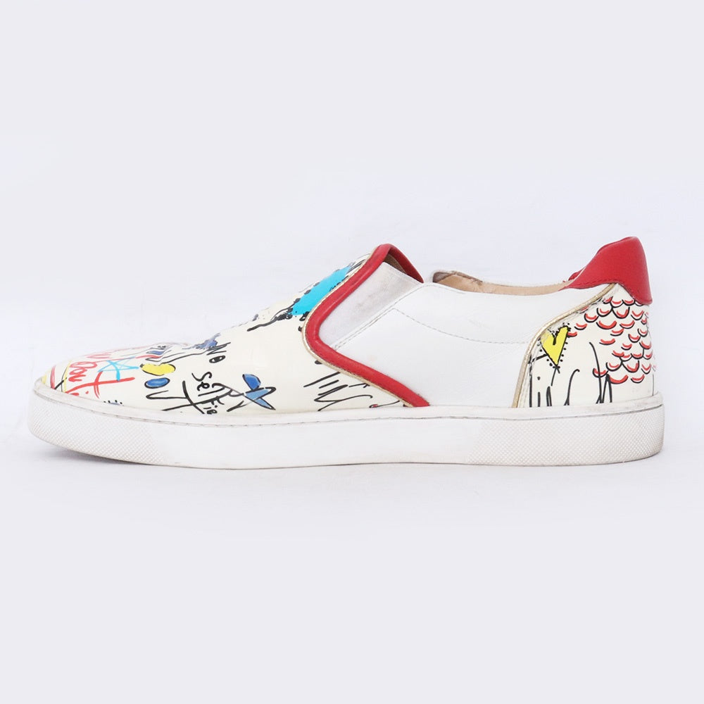 CHRISTIAN LOUBOUTIN Graphic Sneakers White Size EU 43