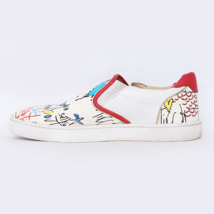 CHRISTIAN LOUBOUTIN Graphic Sneakers White Size EU 43