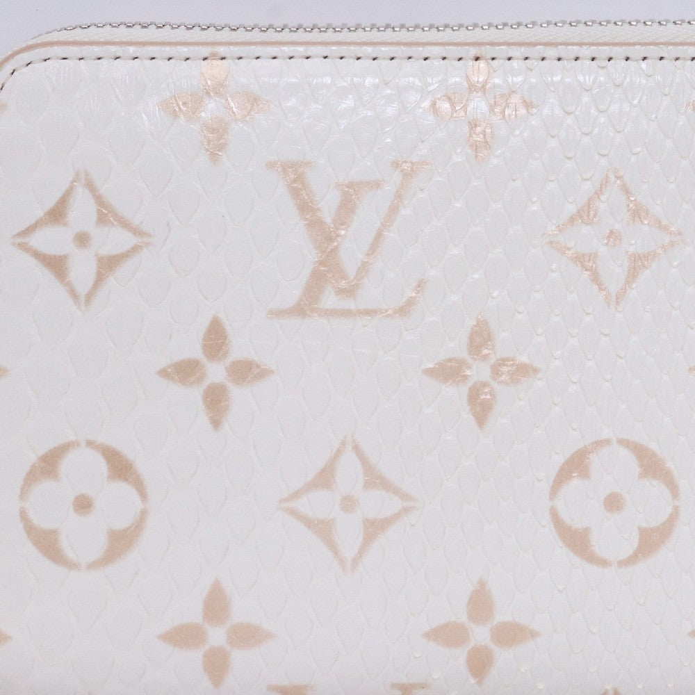 LOUIS VUITTON Monogram Zippy Python Wallet White Size F