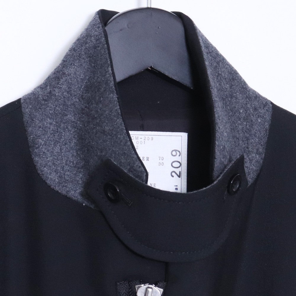 SACAI 24AW Suiting High Neck Jacket Black Size 2