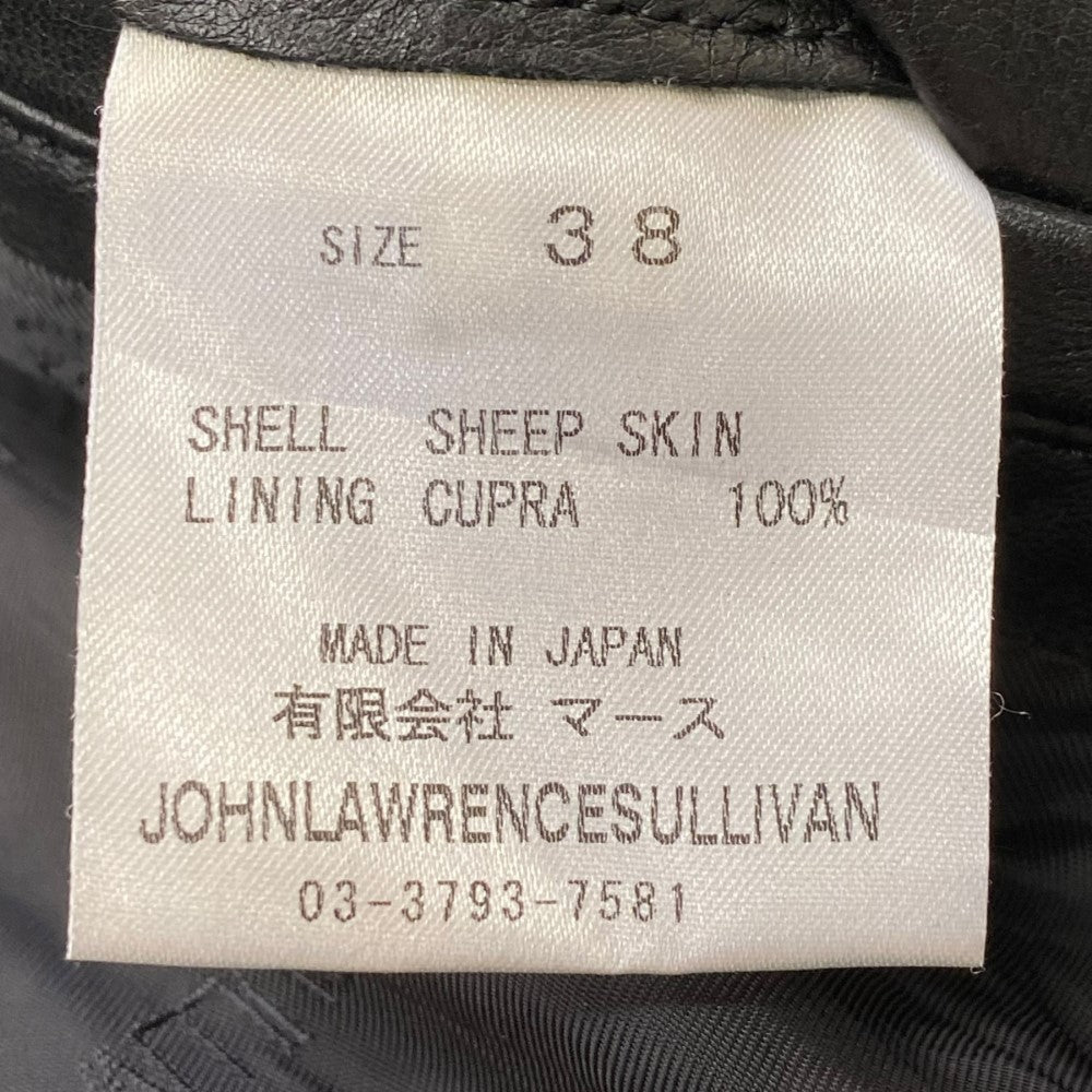 JOHN LAWRENCE SULLIVAN Sheepskin Double Jacket Black Size 38