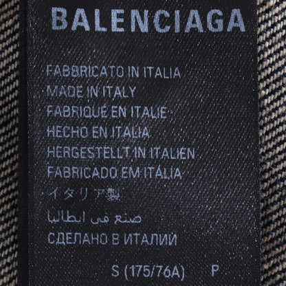 BALENCIAGA Grunge Ripped Baggy Denim Blue Size S