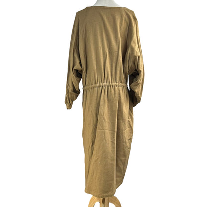Y's 70s Vintage Wool Raglan Sleeve Smock Dress Size JP 9