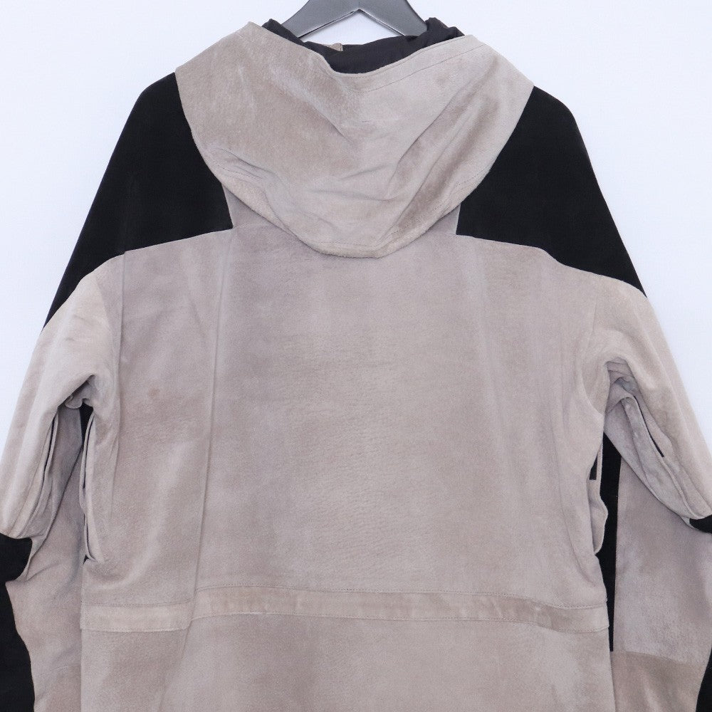 SEVEN BY SEVEN Leather Mountain Parka Jacket Gray Size S