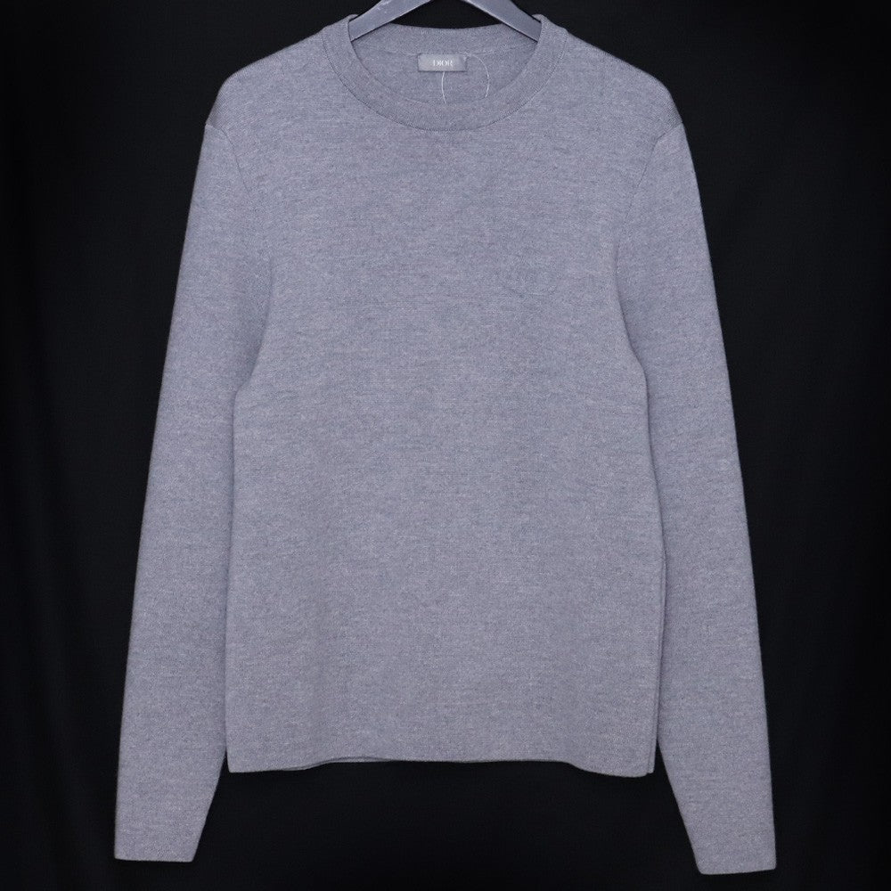 DIOR CD Icon Virgin Wool Pullover Sweater Gray Size M