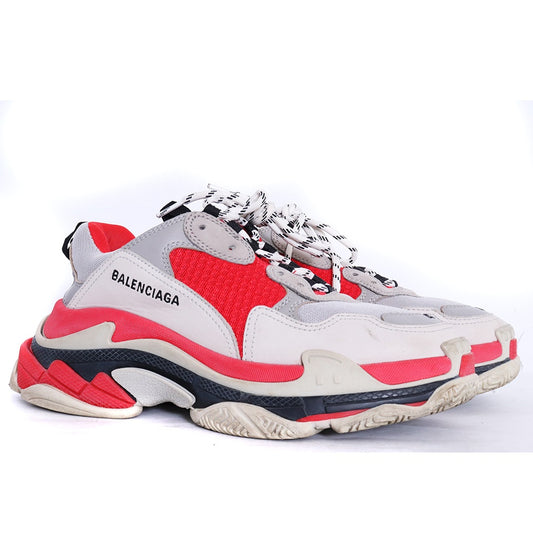 BALENCIAGA Triple S Sneakers Red Gray Size 41 Size EU 41