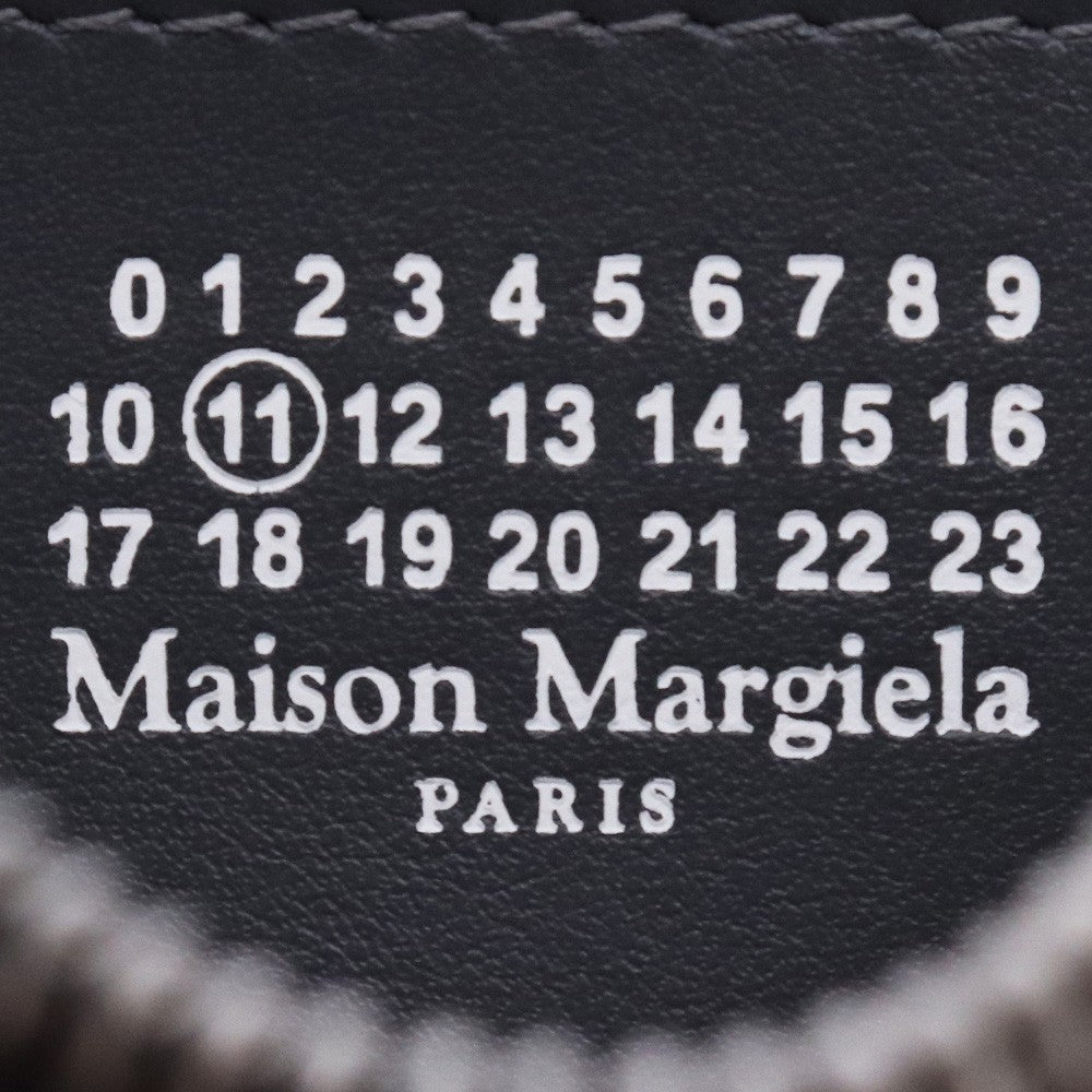 Maison Margiela Tag Leather Zip Around Wallet Black Size F