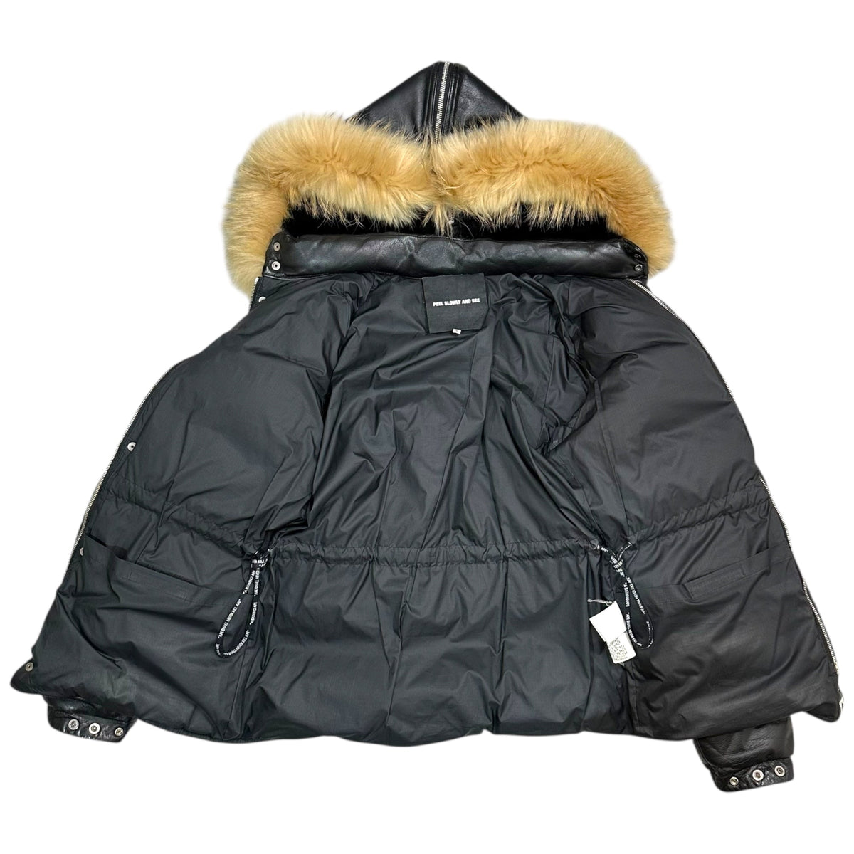 Bape A BATHING APE 00s Racoon Fur Down Jacket Blk Size S
