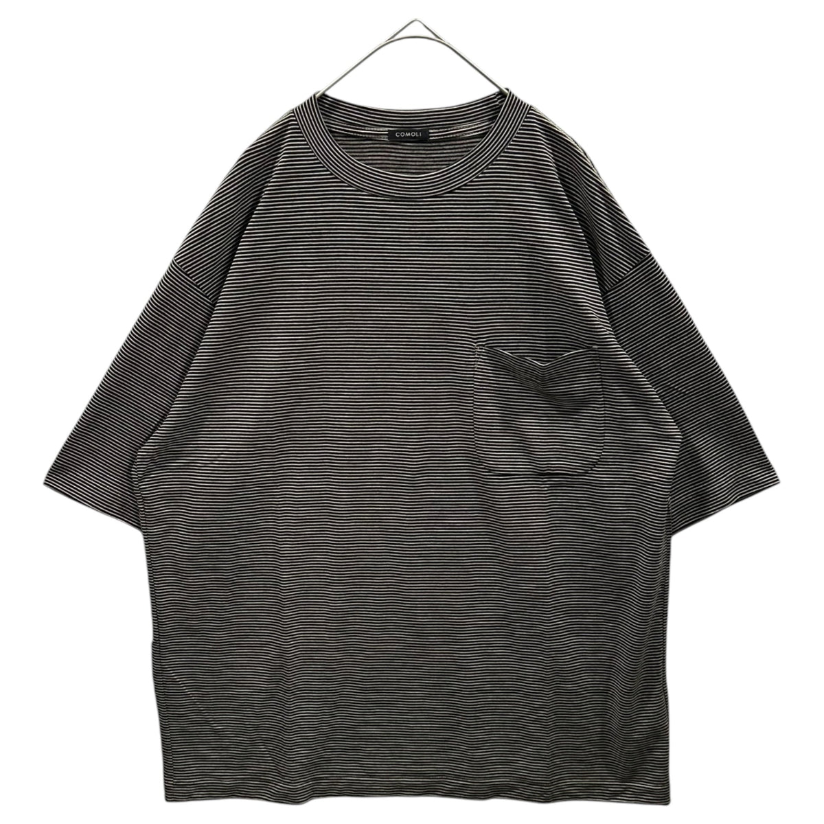 COMOLI 24SS Summer Wool Striped T-Shirt Size 2