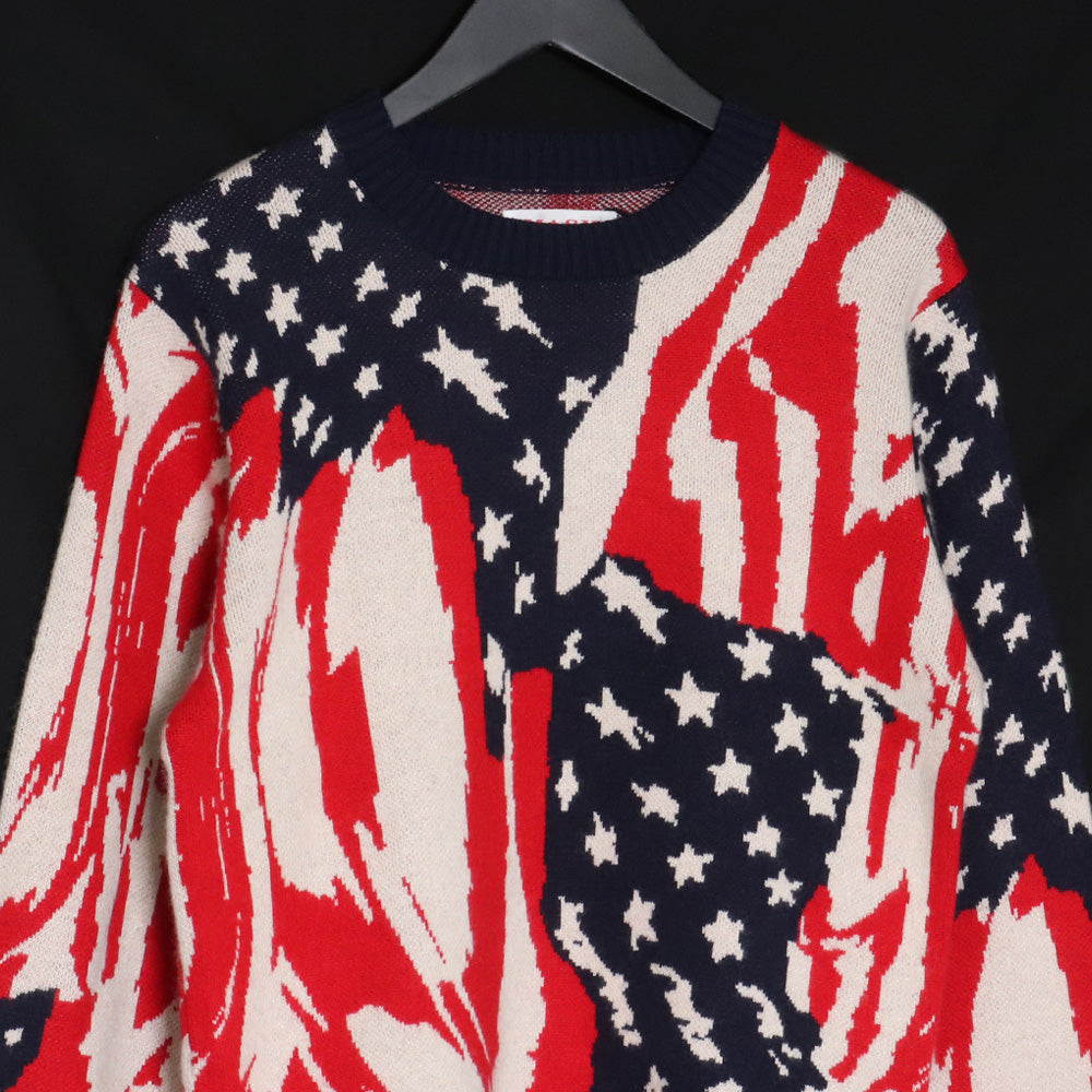 MASU 23AW Marble Flag Knit Sweater Multi Size 44