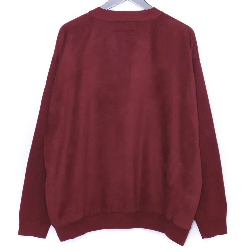 IROQUOIS Ecosuede Combi Knit Cardigan Red Size 2