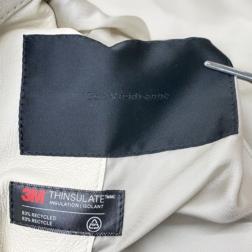 THE VIRIDI-ANNE 20AW Lamb Leather Biker Jacket White Size 3