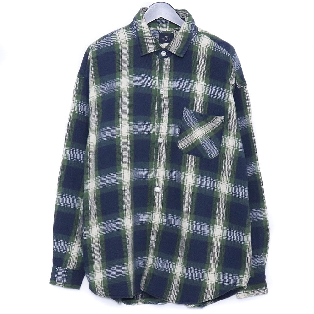 REMI RELIEF NAVY LABEL Indigo Check Sleeve Shirt