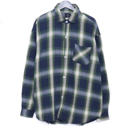REMI RELIEF NAVY LABEL Indigo Check Sleeve Shirt